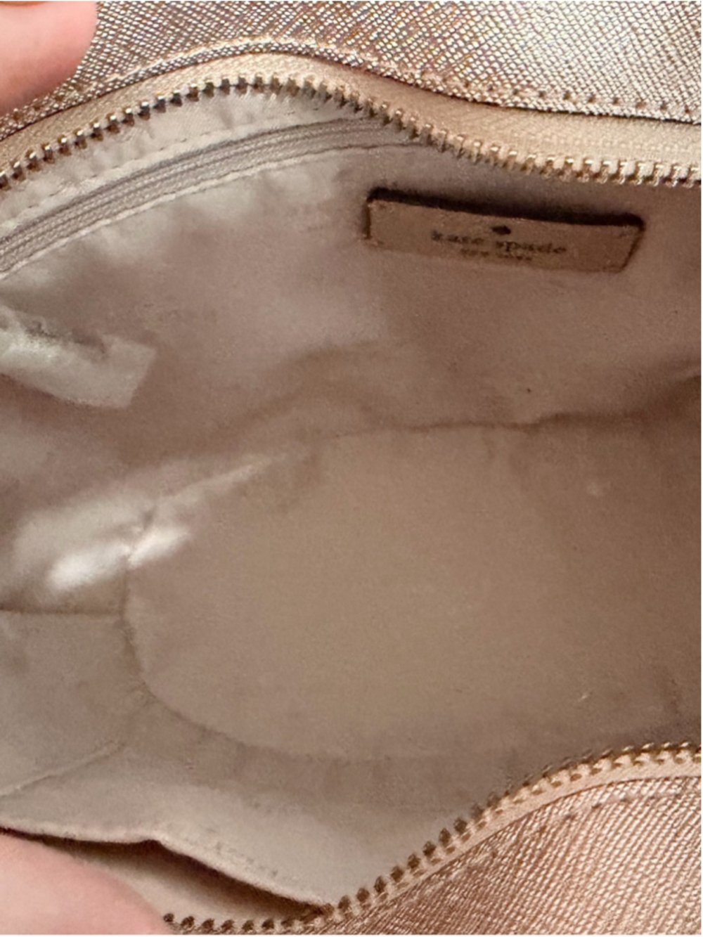 Kate Spade New York Gold Glimmer Satchel Crossbody NWOT - Picture 3 of 9